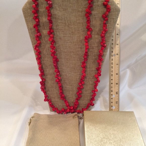 New REAL RED CORAL 60" Endless Strand - Picture 5 of 11